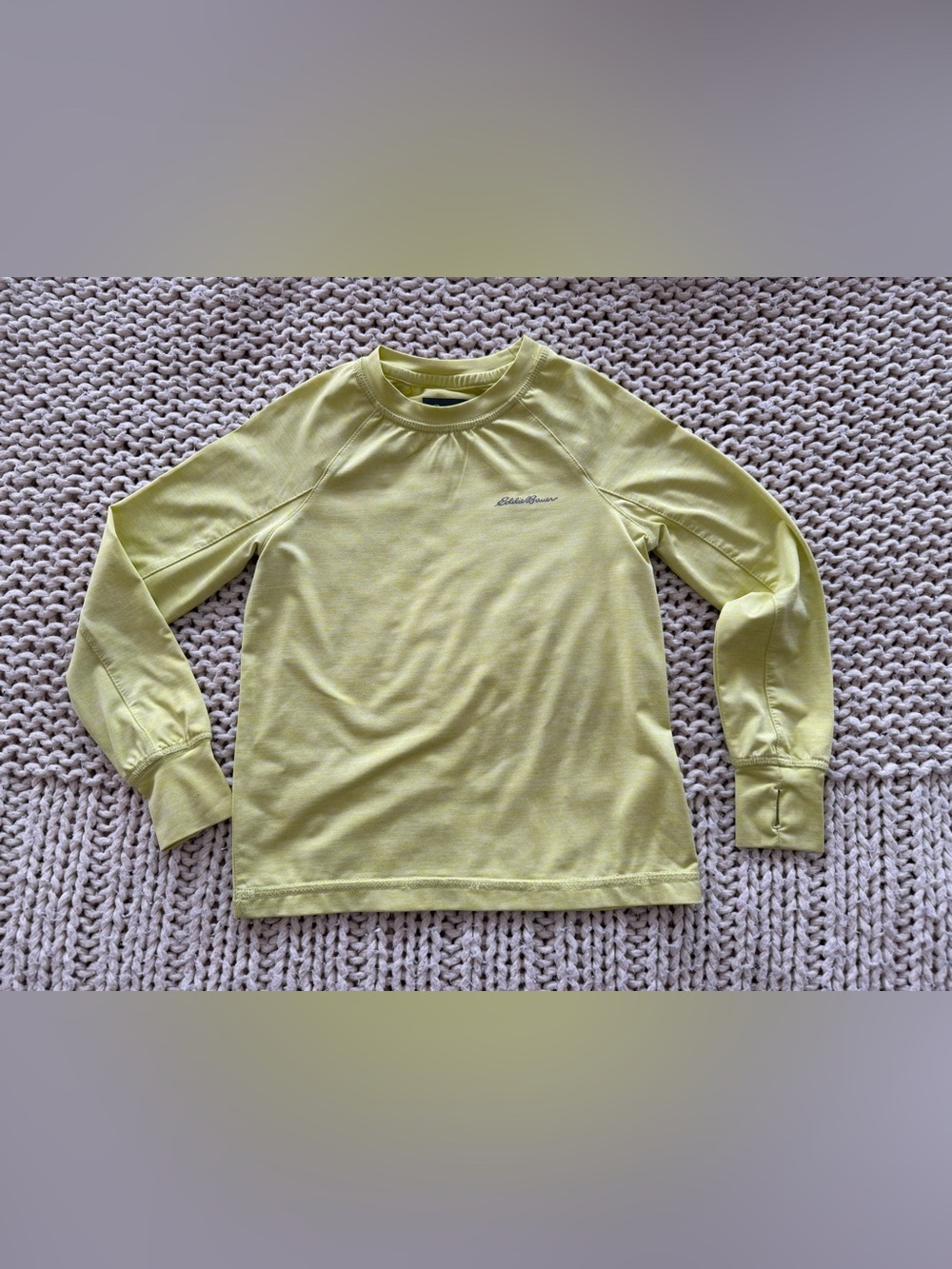 Eddie Bauer Yellow-Green Long Sleeve Crew Top